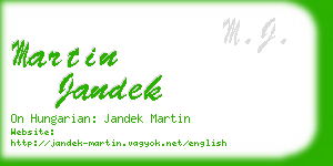 martin jandek business card